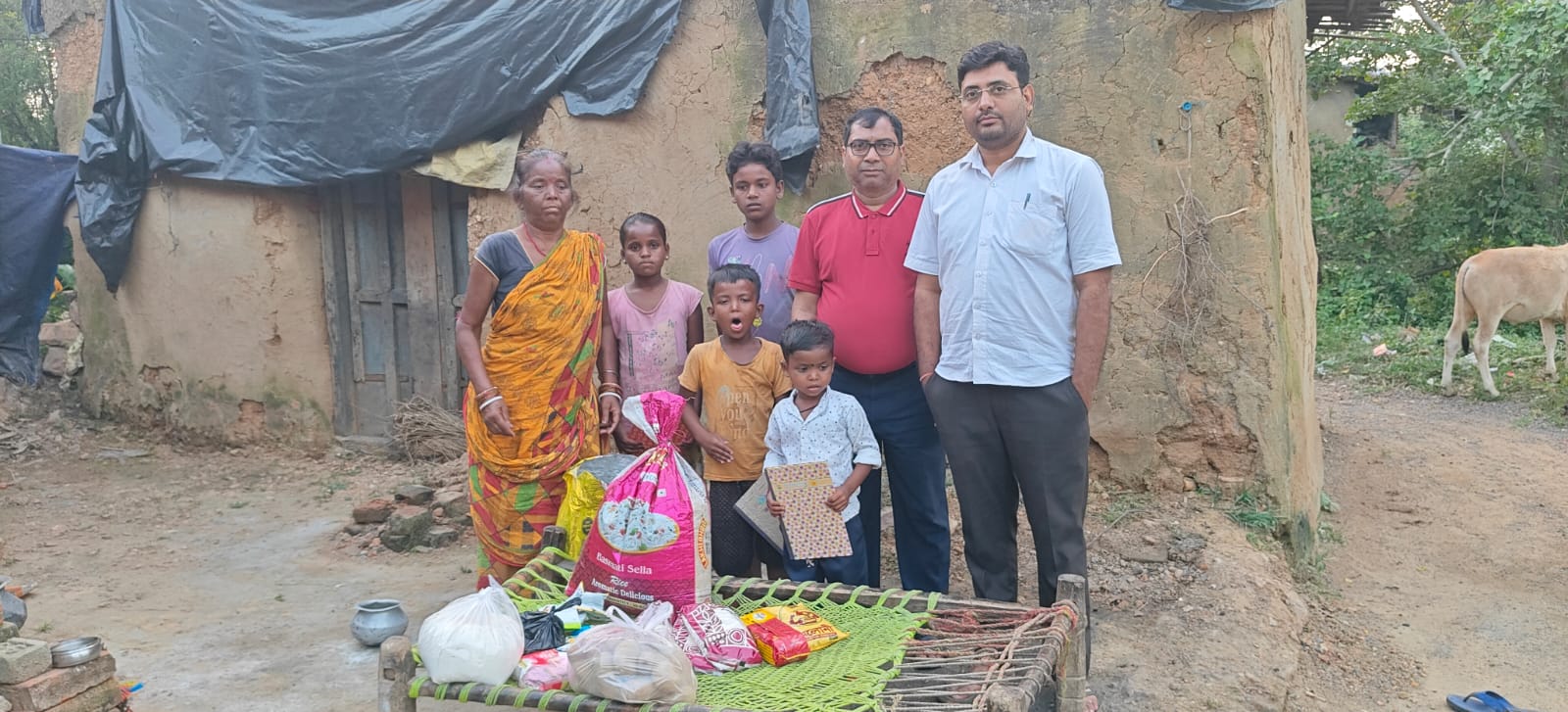 Ration and Saree distribution among the old helpless widows..