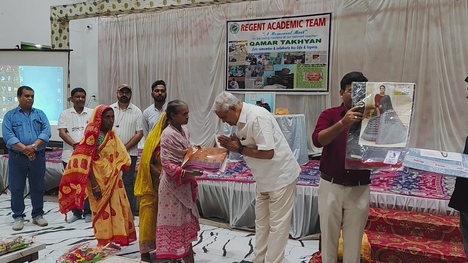Ration and Saree distribution among the old helpless widows..