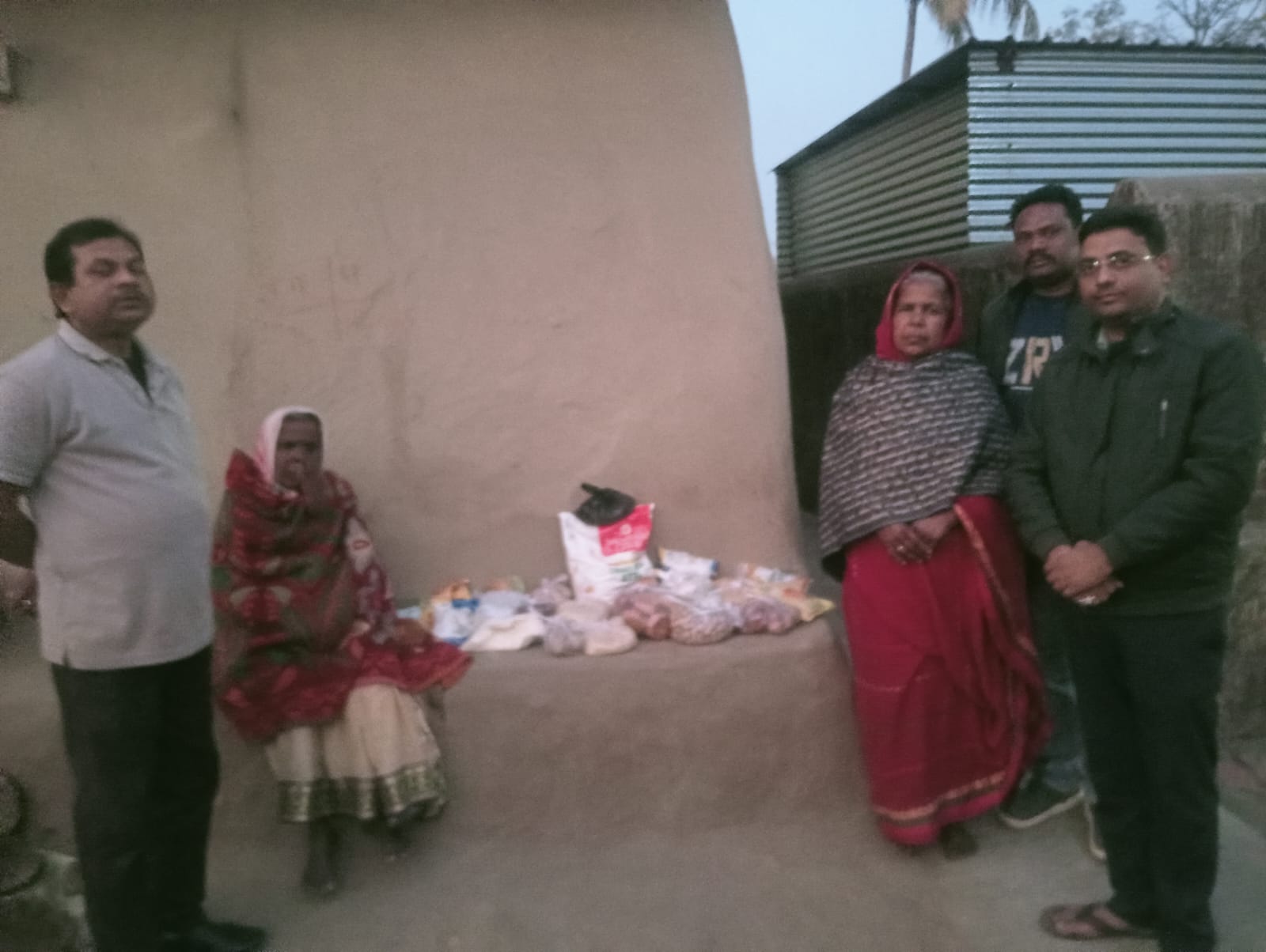 Ration and Saree distribution among the old helpless widows..