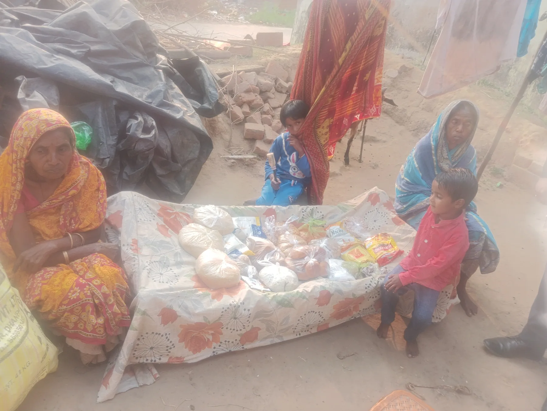 Ration and Saree distribution among the old helpless widows..
